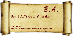 Bartánusz Aranka névjegykártya